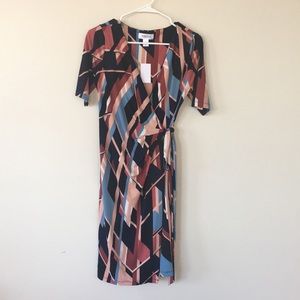 Motherhood Maternity waist tie multi stripe dress